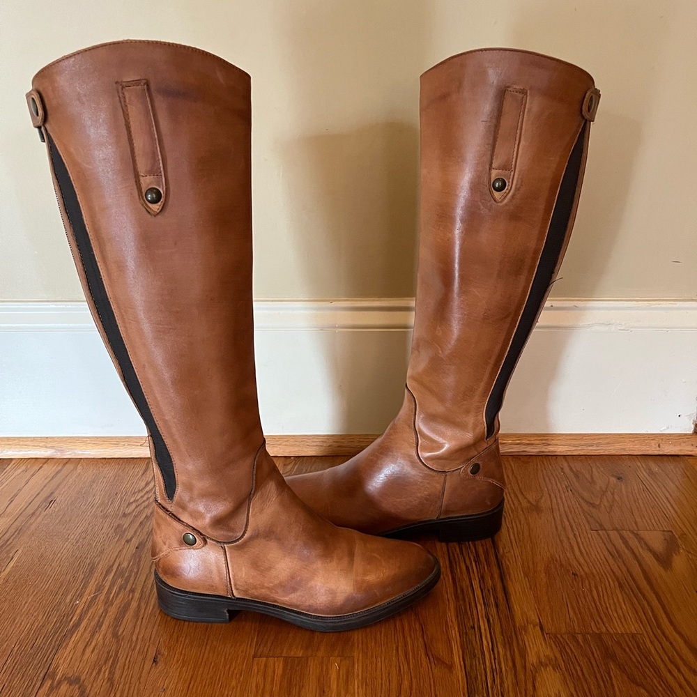 Emanuele Crasto Made in Italy Leather Riding Boots‎ Dark Tan Sz 37 (Women’s)